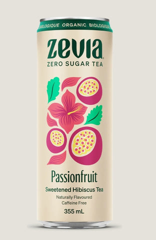 Zevia Hibiscus Passionfruit sugar and caffeine free Iced Tea 355ml