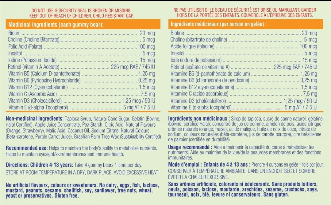 Allkidz Junior Multivitamin Gummy Bears 110count Country Cupboard