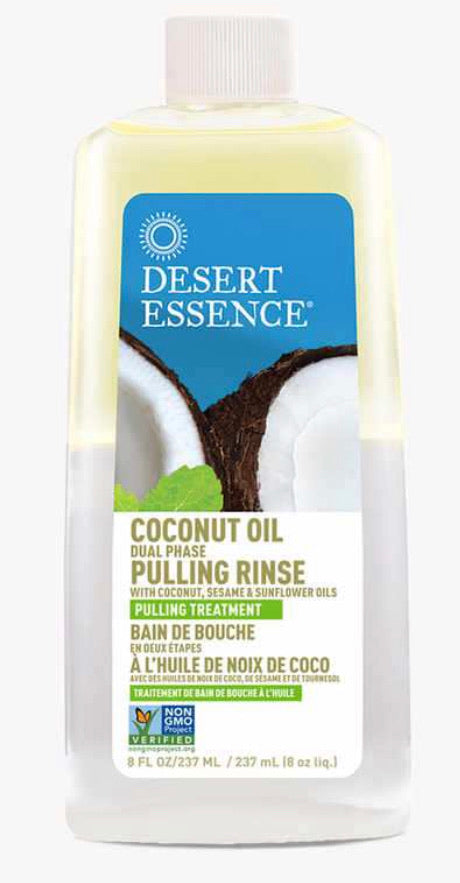 Desert Essence Coconut Oil Dual Phase Pulling Rinse, 8 Oz