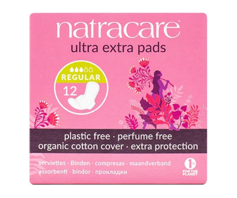 Natracare Maxi Pads Regular Ultra Extra 12ct