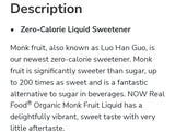 Now Organic Monk Fruit Liquid Swetener 59ml