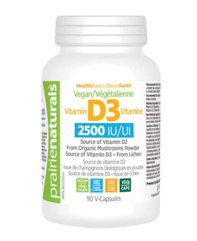 Prairie Naturals Vegan Vitamin D 2500iu 90vcaps