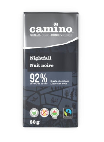 Camino Organic Nightfall 92% Dark Chocolate Bar 80g