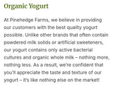 Pinehedge Organic Plain Yogurt 1kg