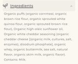 Frankie's Organic White Cheddar Puffs 120g