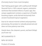 Leafsource Shilajit w/humic fulvic acid 60cap