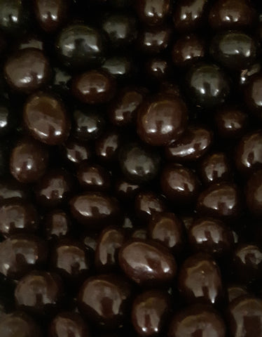 Dark chocolate covered coffee beans