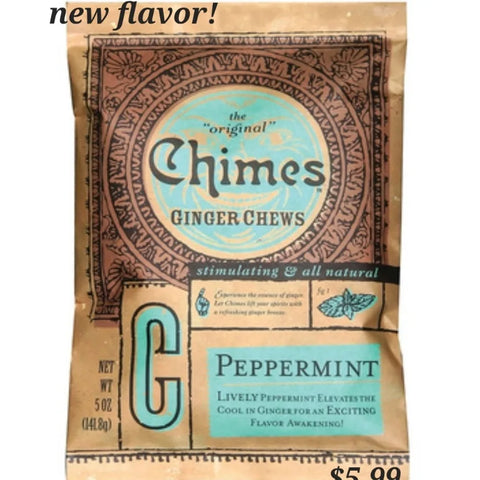 Chimes Ginger Chews Peppermint 5oz