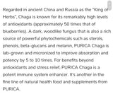 Purica Chaga Micronized Mushrooms 120 veggie caps