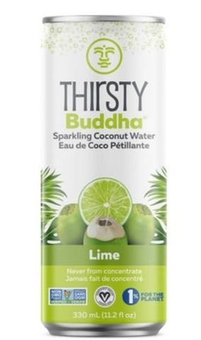 Thirsty Buddha Sparkling Coconut Water with Lime 330ml can