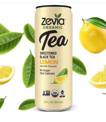 Zevia Organic Sweetened Black Tea No Sugar 355ml can