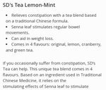 SD's Lemon Mint Senna Tea