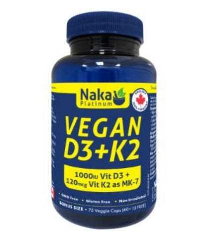 Naka Vegan D3 + K2 75vcaps