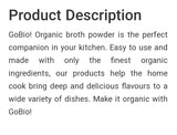 Go Bio Organic Low Sodium Chicken Broth Powder 150g