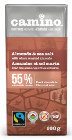 Camino Dark Chocolate Bar - Almond & Sea Salt