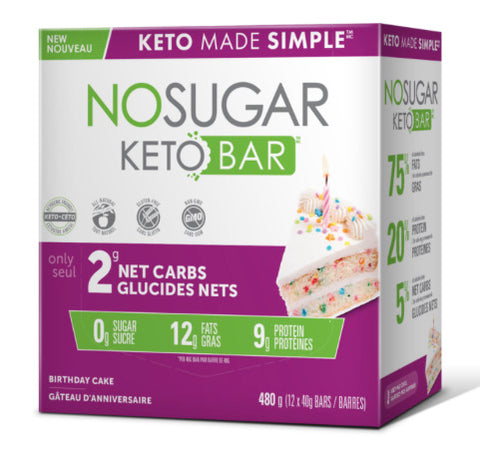 Vegan Pure No Sugar Keto Bar - Birthday Cake