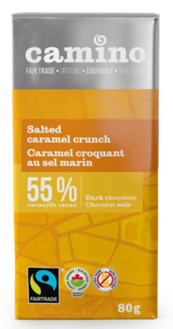 Camino Dark Chocolate Bar - Salted Caramel Crunch